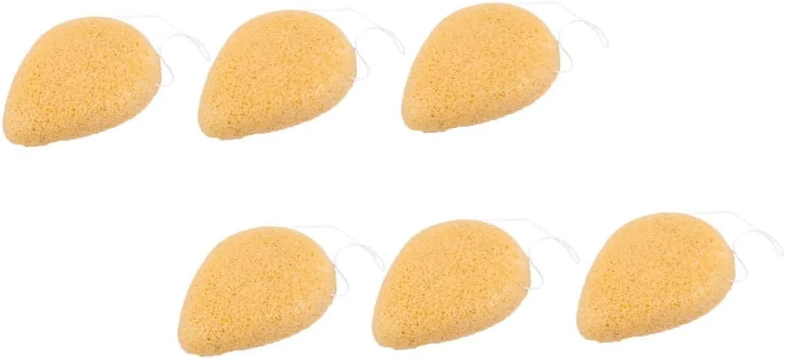 Набор Konjac спонжей для лица, 6 шт, желтый, HAPINARY
