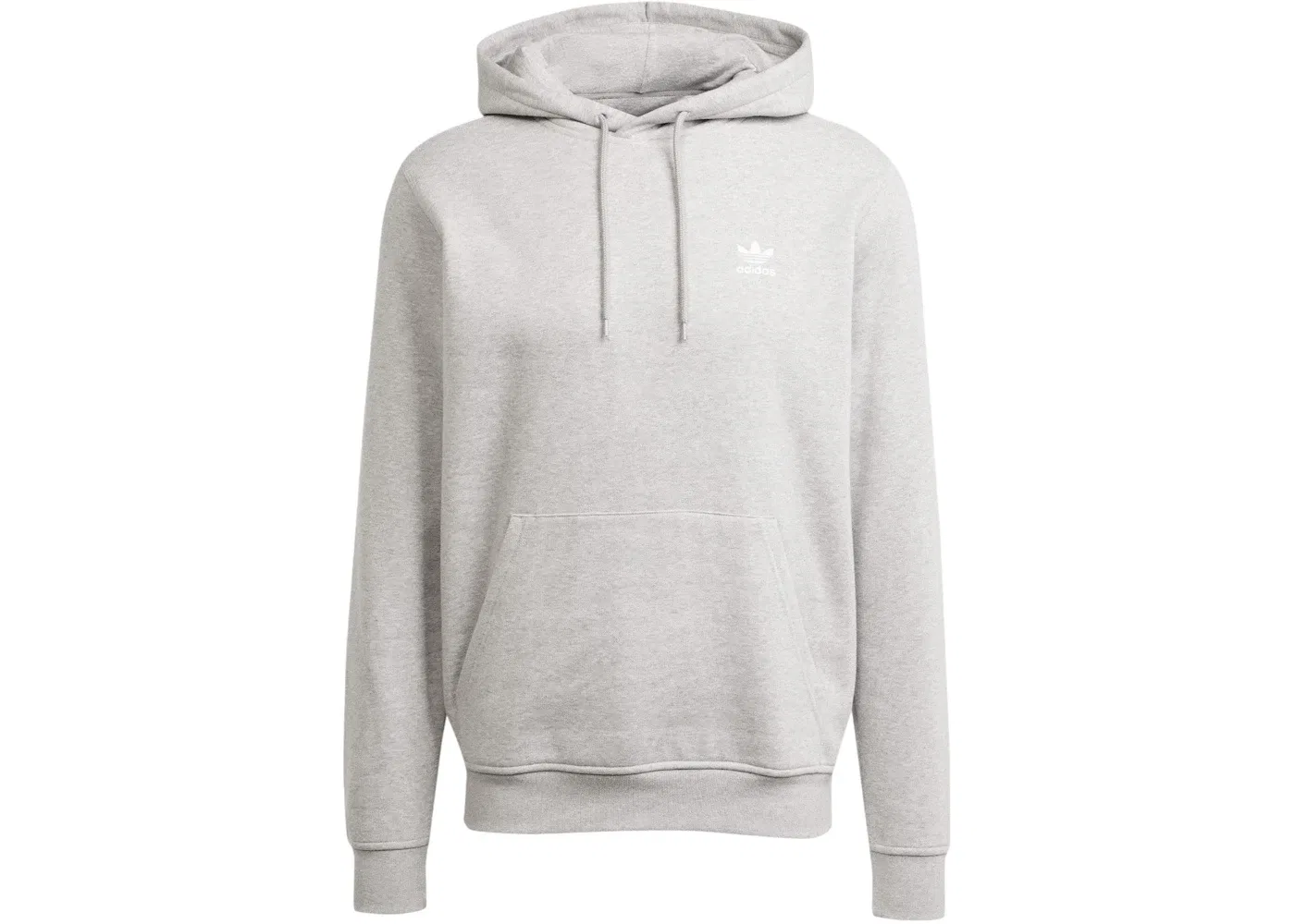 Мужской худи с принтом Trefoil Essentials Adidas, Medium Grey Heather White