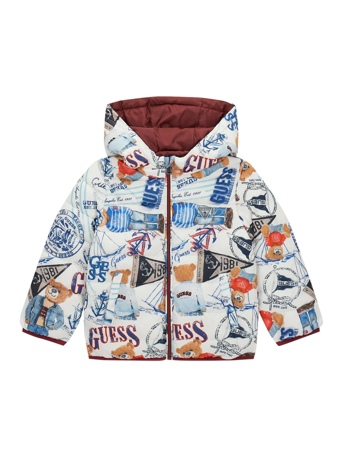Демисезонная куртка классического кроя для мальчика Guess, разноцветный