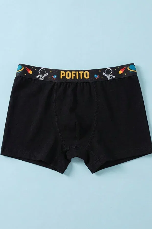 Детские боксеры для мальчиков хлопковые 4-комплект Basics Pofito, Black — фото 4