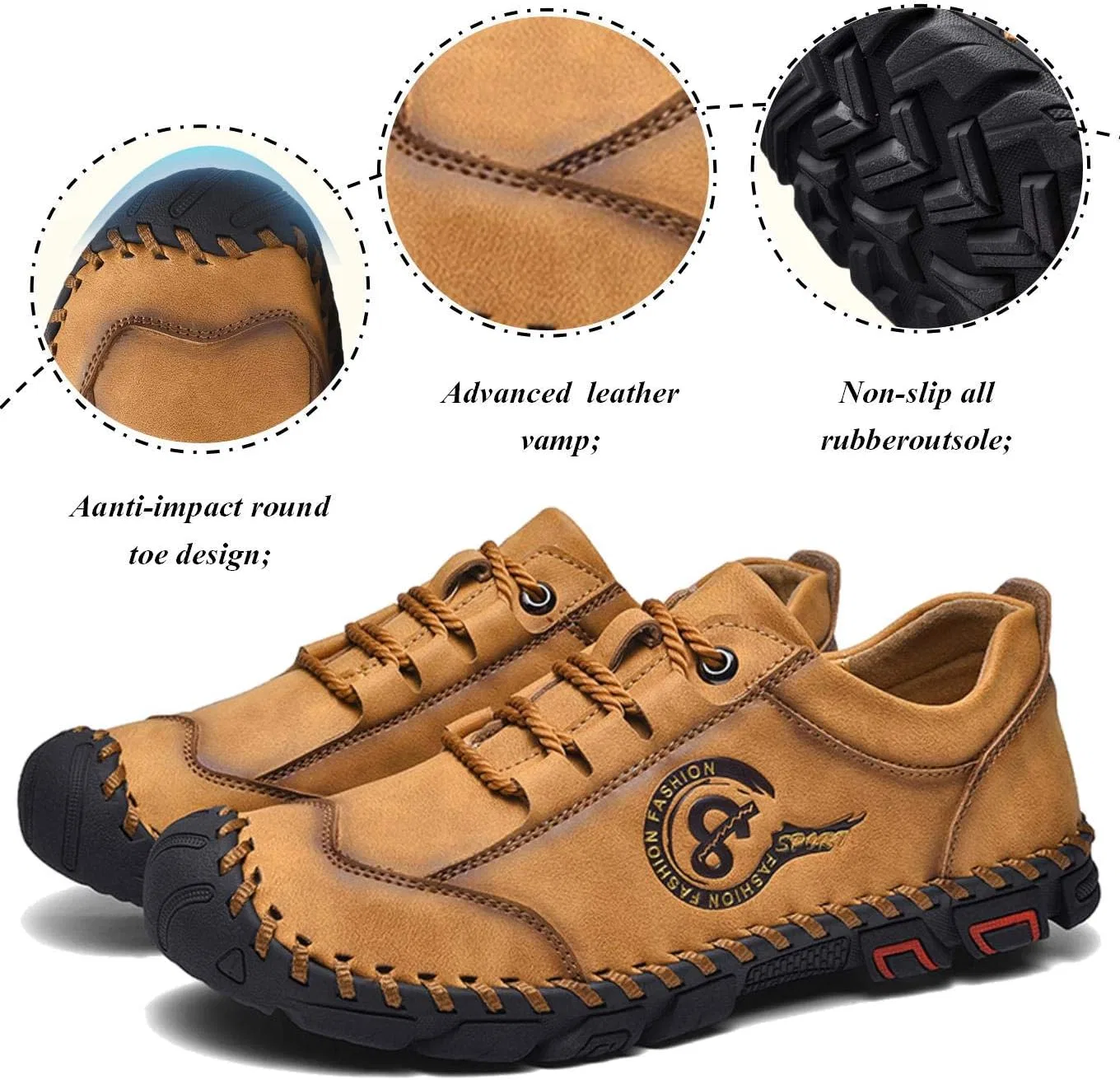 Лоферы мужские кожаные Moodeng Leather, коричневый — фото 2