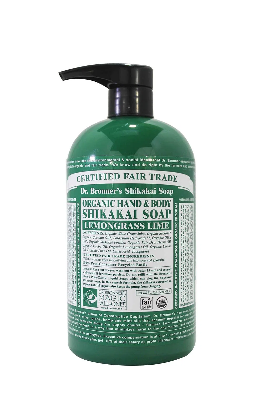 No brand Мыло для тела Lemongrass Lime Shikakai, Dr. Bronner's, 3 шт, 24 oz