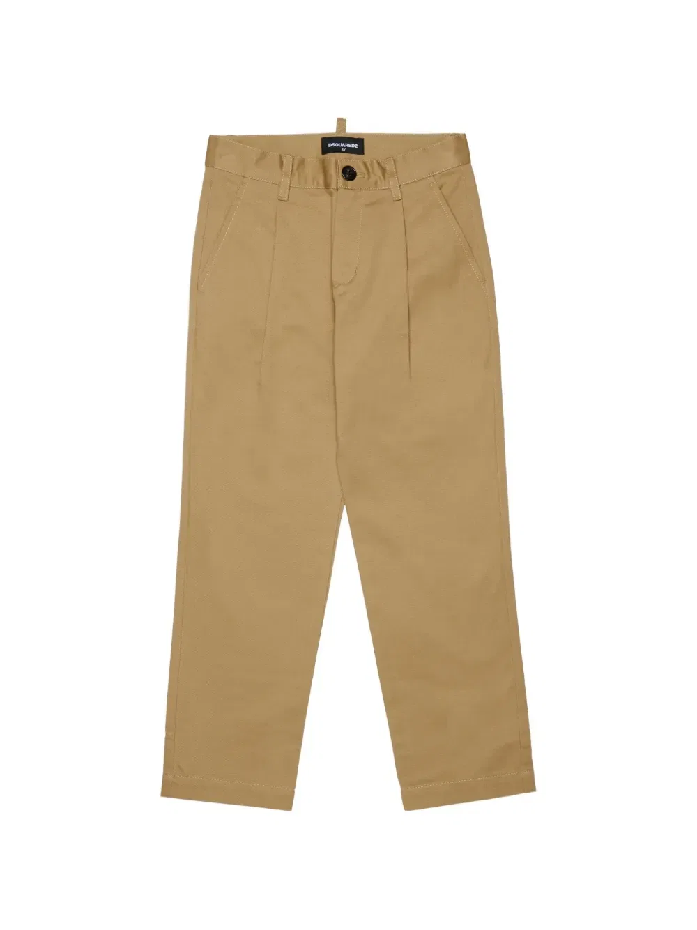 Плиссированные брюки с логотипом Dsquared2 Kids, бежевый