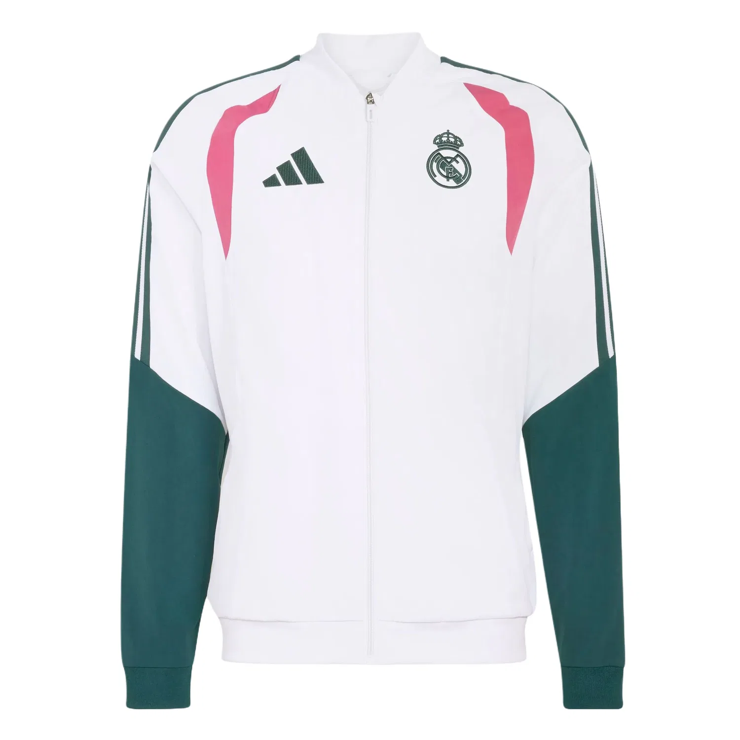 Мужская куртка с воротником-стойкой Adidas, White/Wealth Green