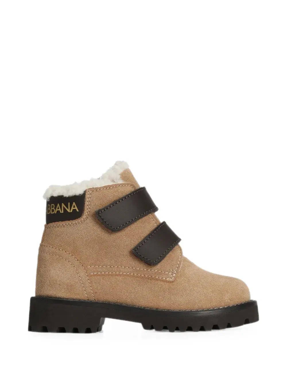 Велюровые ботинки Dolce & Gabbana Kids, бежевый