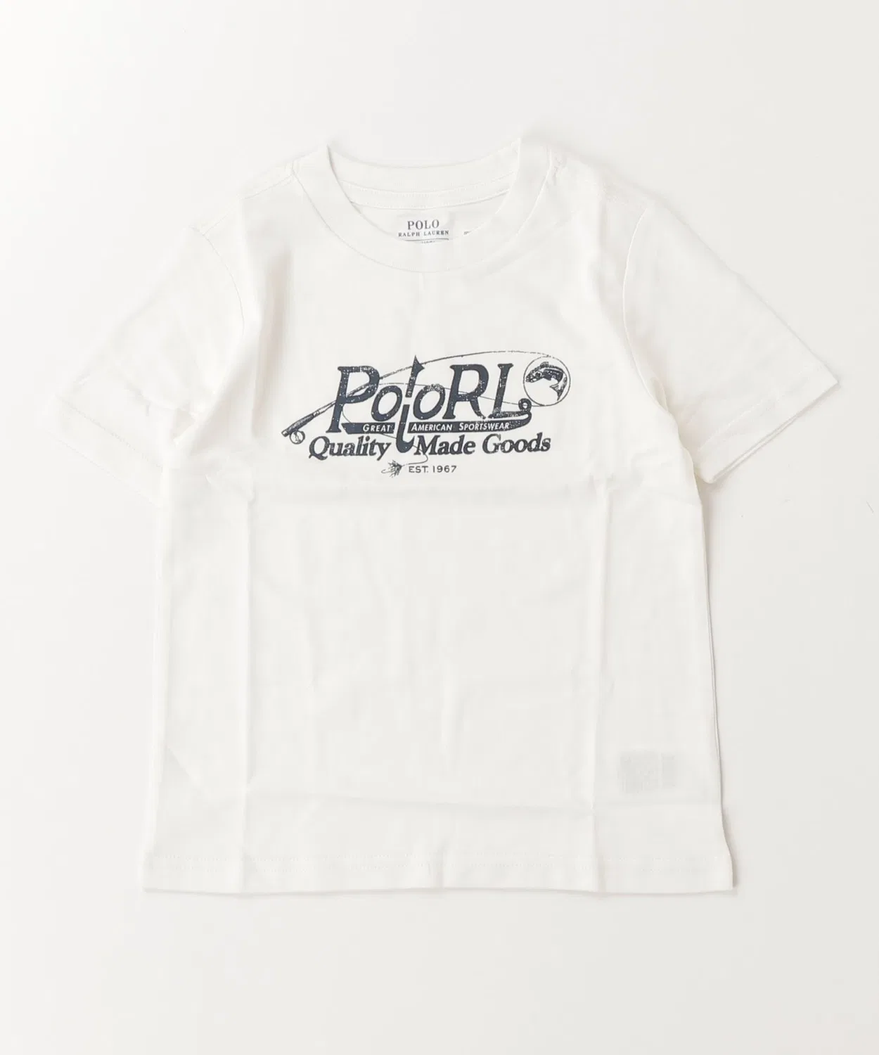 Детская футболка хлопковая с принтом Polo RL Quality Made Goods POLO RALPH LAUREN CHILDRENSWEAR, Белый — фото 3