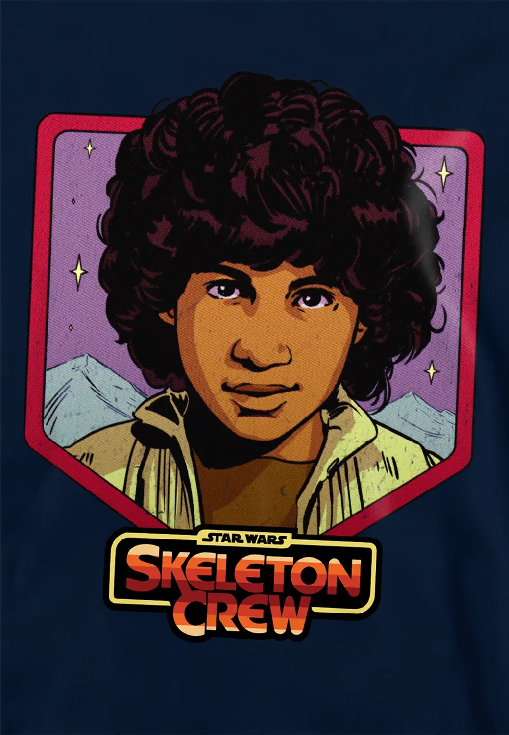 Детский худи с принтом Star Wars: Skeleton Crew Wim Badge Disney, Navy — фото 2
