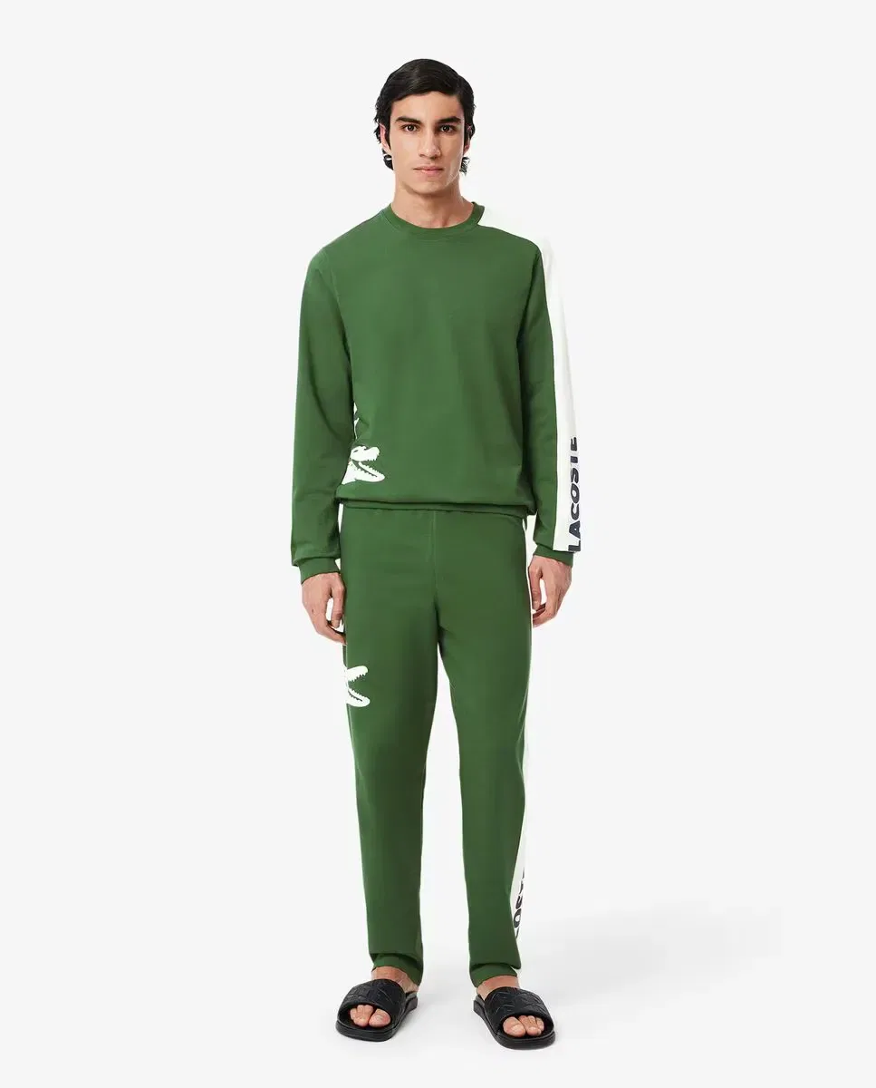 Мужская худи из футера с принтом Lacoste, Verde — фото 4