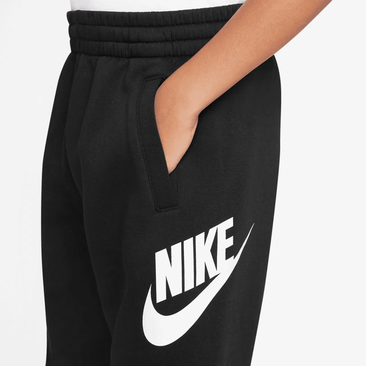 Джоггеры для мальчиков Club HBR Fleece Nike, белый/черный — фото 4