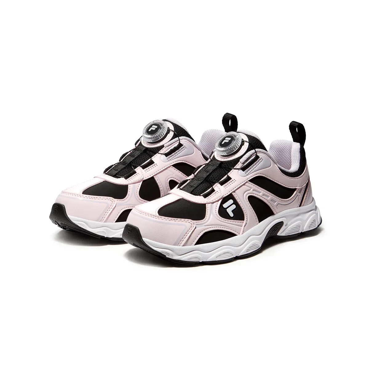 Детские кроссовки для бега с синтетической кожей FILA KIDS, Black/Rose Water Pink — фото 4