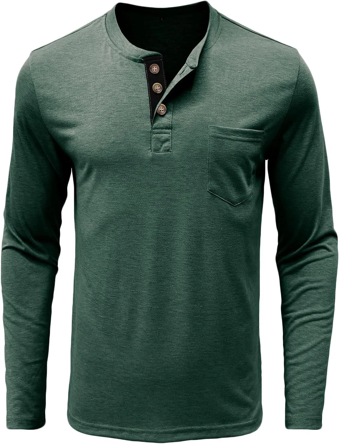 Мужская хлопковая футболка-поло с длинным рукавом Slim Fit, Green