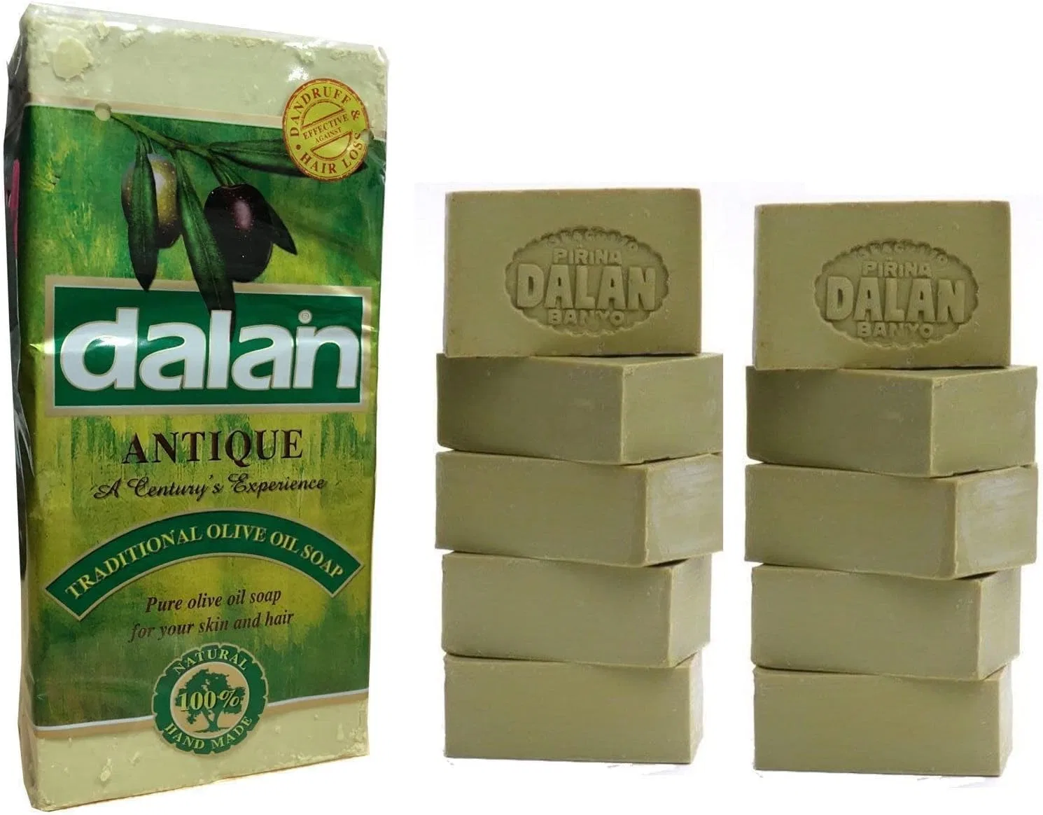 Твердое мыло Dalan Organic Olive Oil Soap with Lemon Balm Oil, 180 г, Green — фото 2
