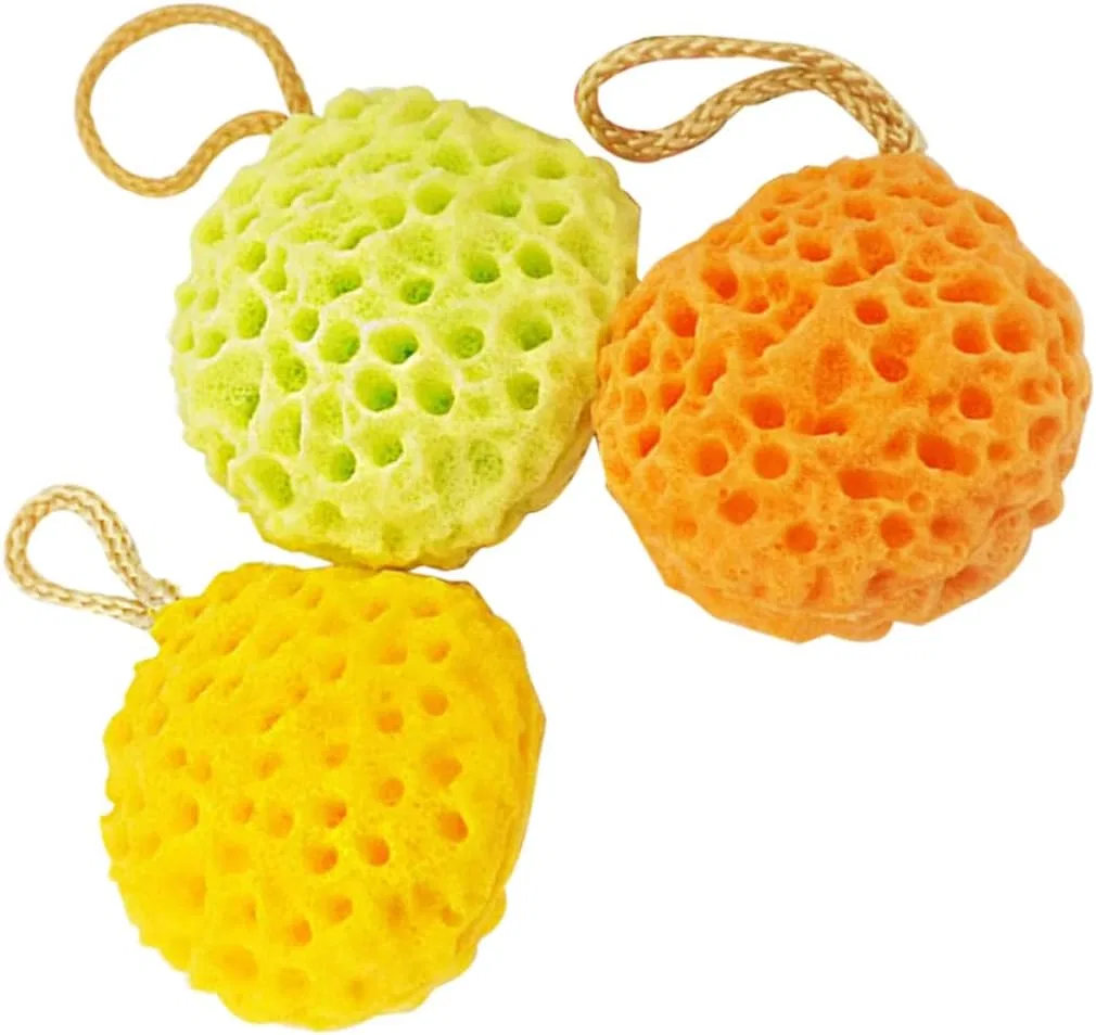 Мочалка для душа Honeycomb Bath Ball, ENESEA, 9 шт, 11x9x5 см, Yellow + Green + Orange Ball — фото 3