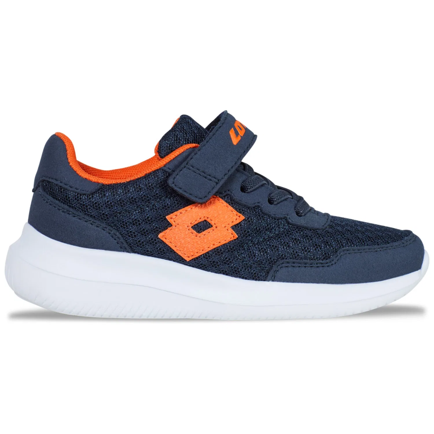 Детское легкие кроссовки с контрастными логотипами Lotto, Navy-Orange
