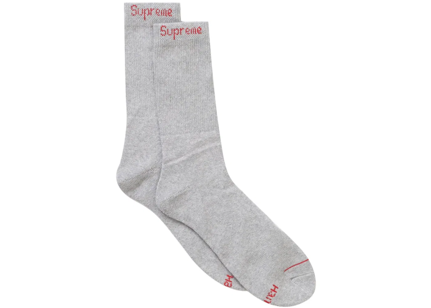 Детские носки с логотипом Supreme Hanes Socks (4 Pack), Heather Grey — фото 2