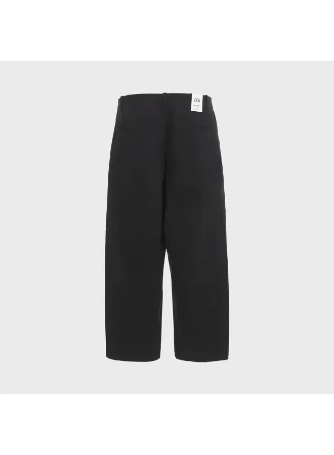 Брюки широкие с функциональным кроем Zara, черный — фото 3