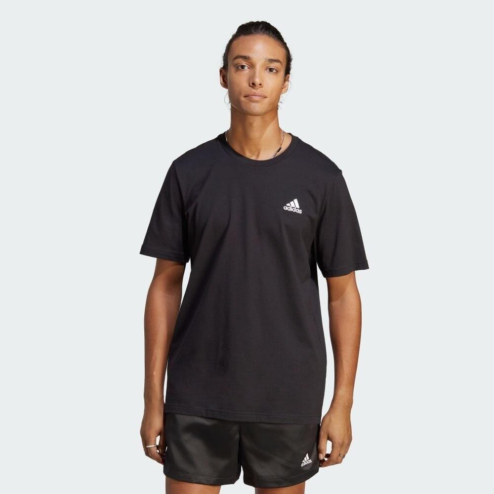 Футболка Adidas Essentials Single Jersey Embroidered Small Logo, черный — фото 3