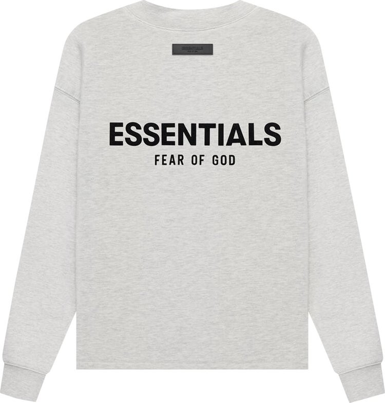Толстовка Fear of God Essentials Relaxed Crewneck 'Light Oatmeal', серый — фото 3