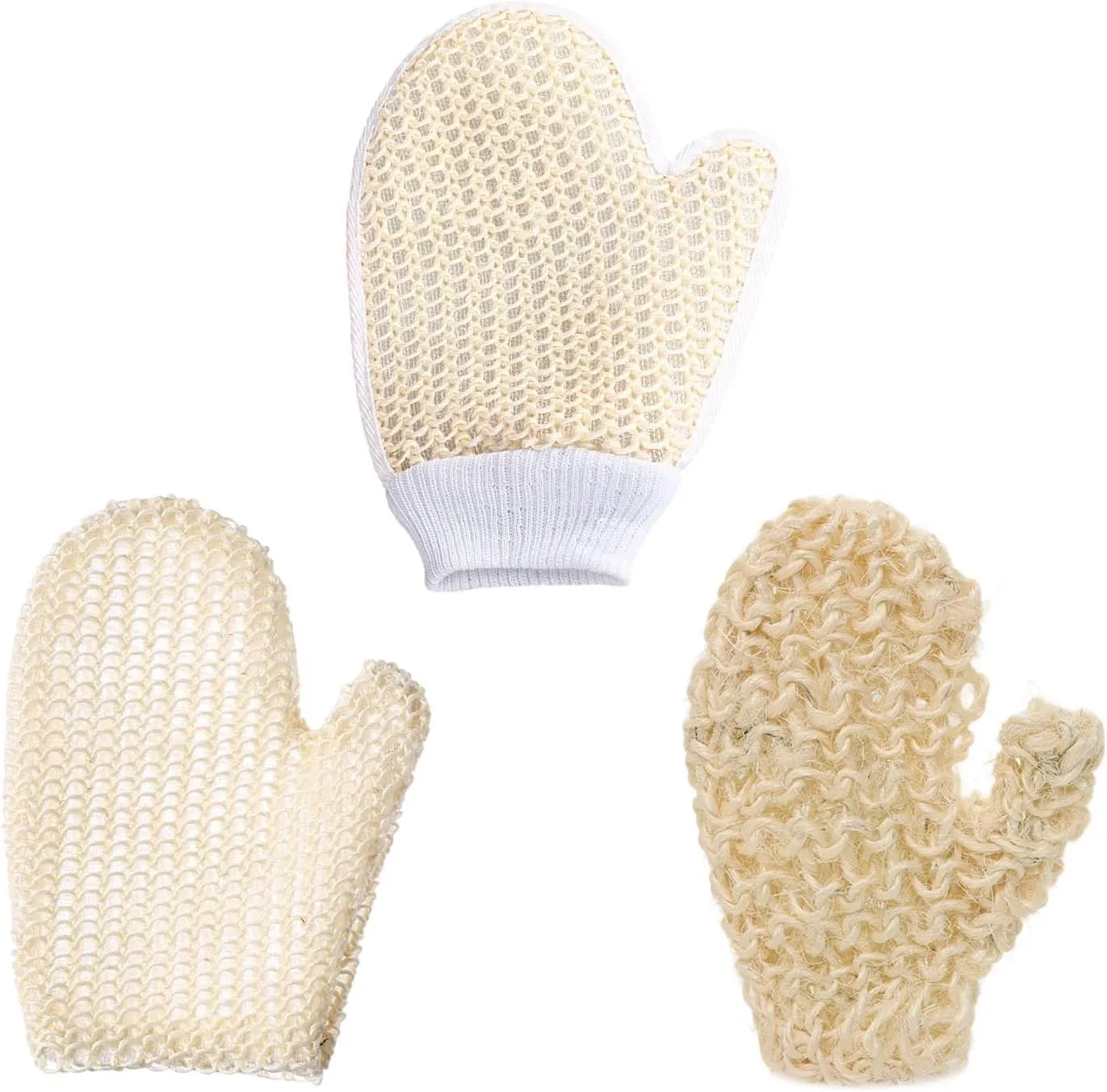 Generic Эксфолиирующие перчатки для ванны из натурального сизаля, 21x16 см — фото 3