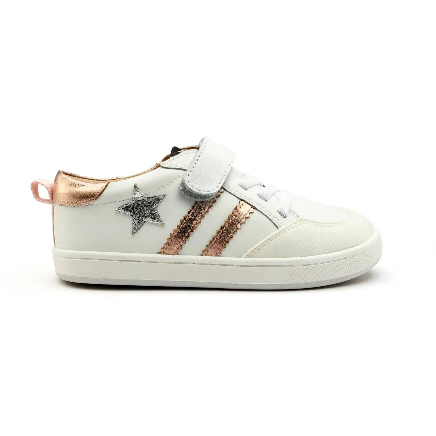Детские кроссовки на липучках с двумя ремешками Platinum Runner Vl Strap Star Old Soles, Snow/Copper/Silver — фото 3