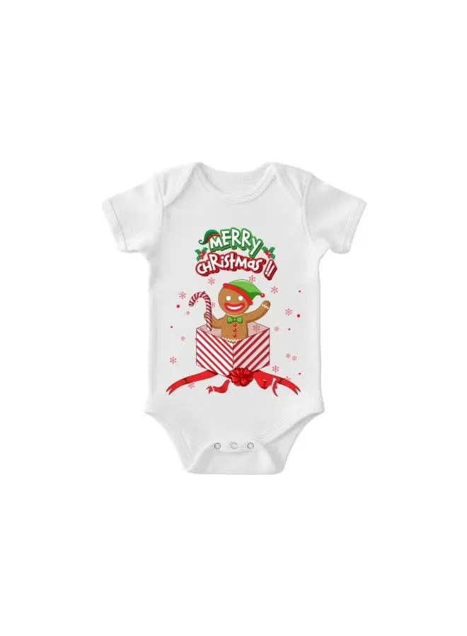 Боди-комбинезон с принтом Family Christmas Squad, Sitara Fashions, белый