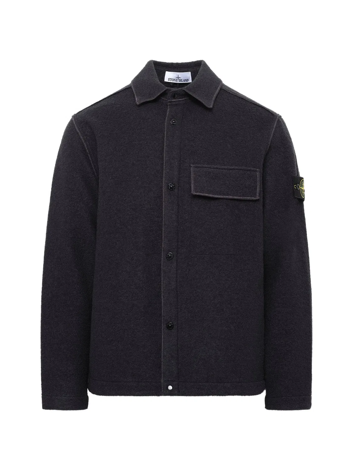 Stone Island Рубашка-овершейт микробукле серый