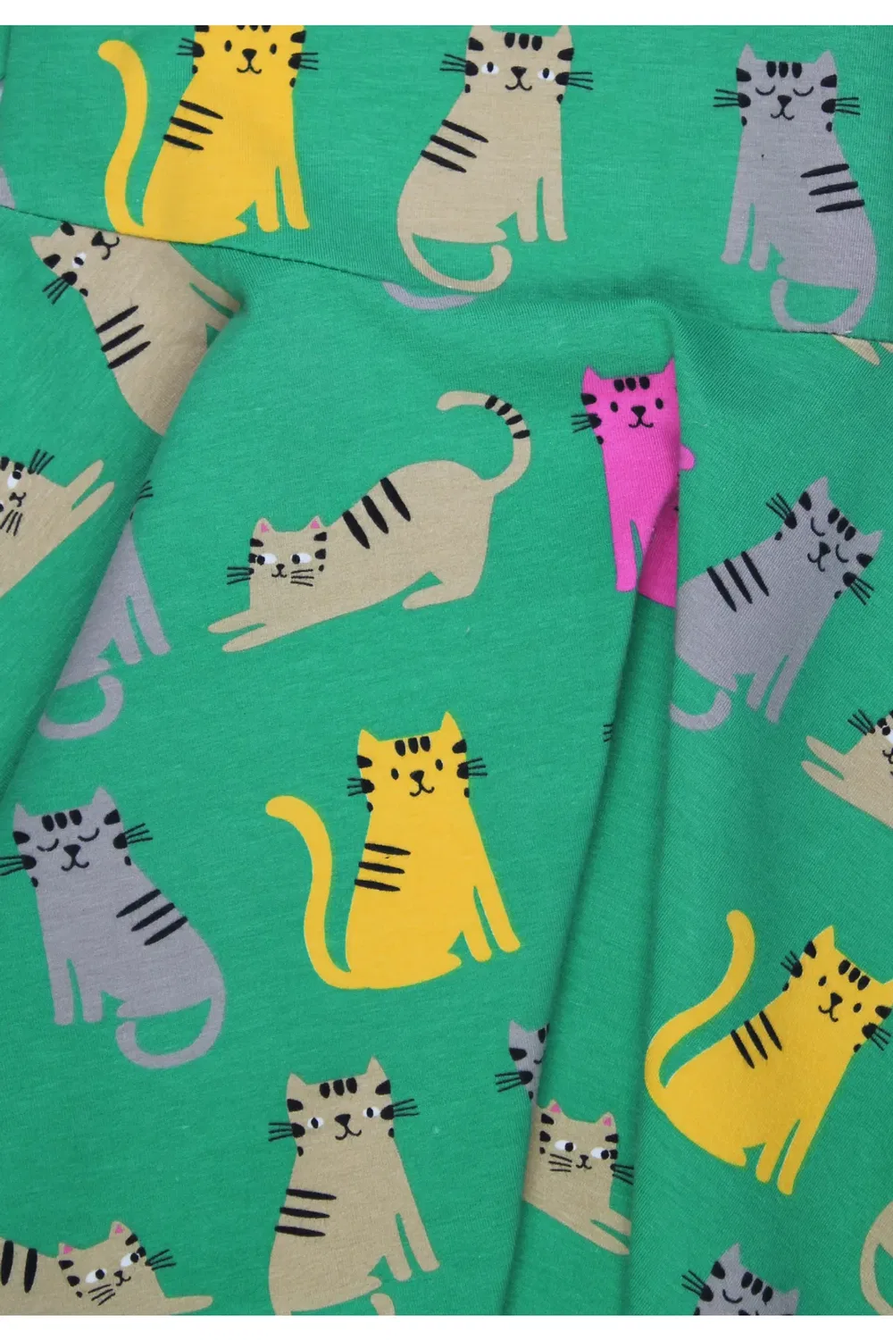 Детское платье-трапеция с принтом Kitten Print Toby Tiger, Green — фото 2