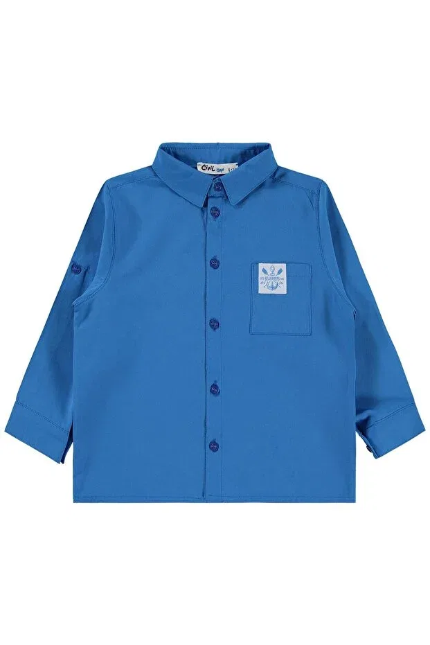 Детская рубашка для мальчиков с принтом Sailin Civil Boys, Dark Turquoise — фото 4