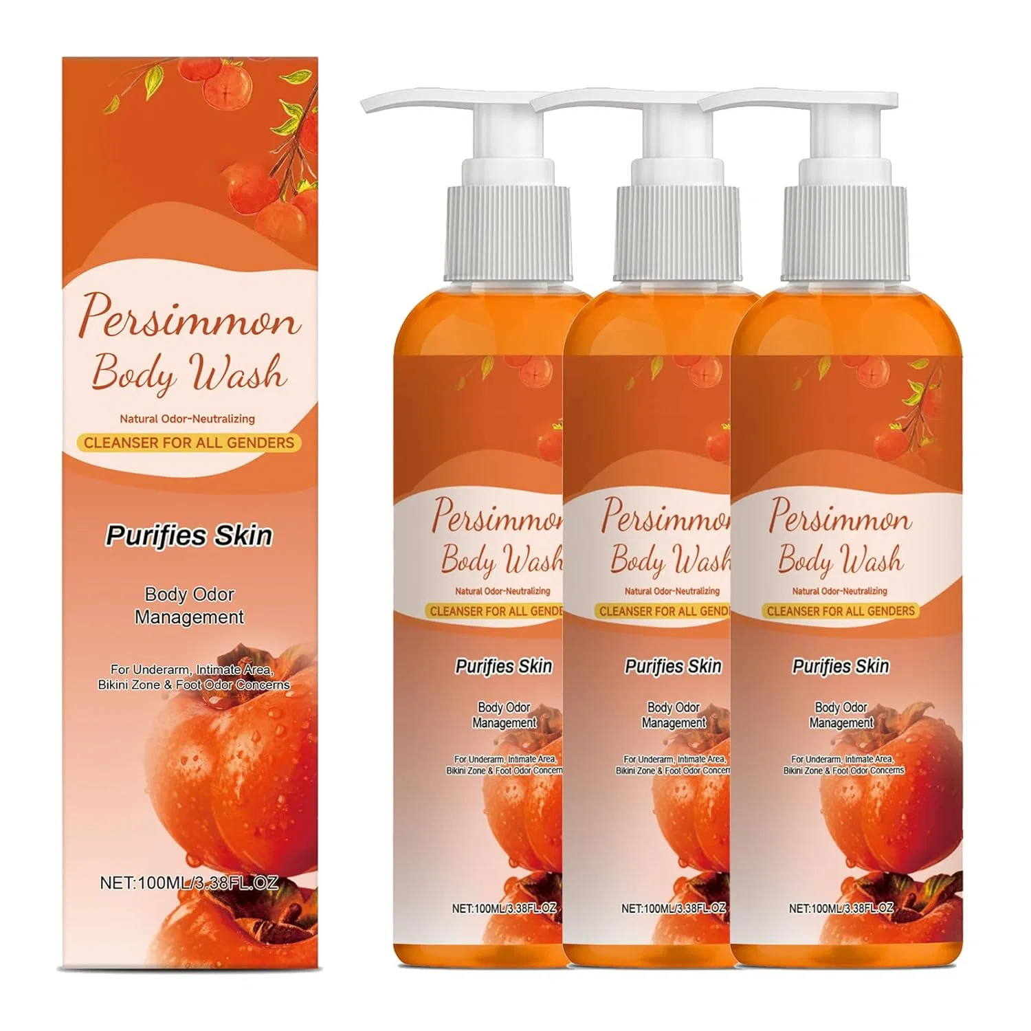 Гель для душа Persimmon Body Wash, QPJUVC, 3 шт