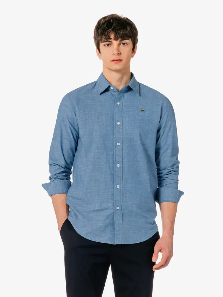 Рубашка с длинным рукавом Chambray LACOSTE, Blue