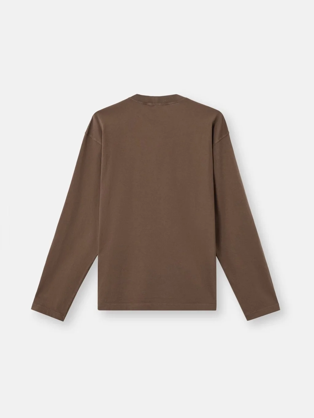 Мужской лонгслив Stone Island Regular Fit With Tonal Compass Logo Patch, коричневый — фото 3