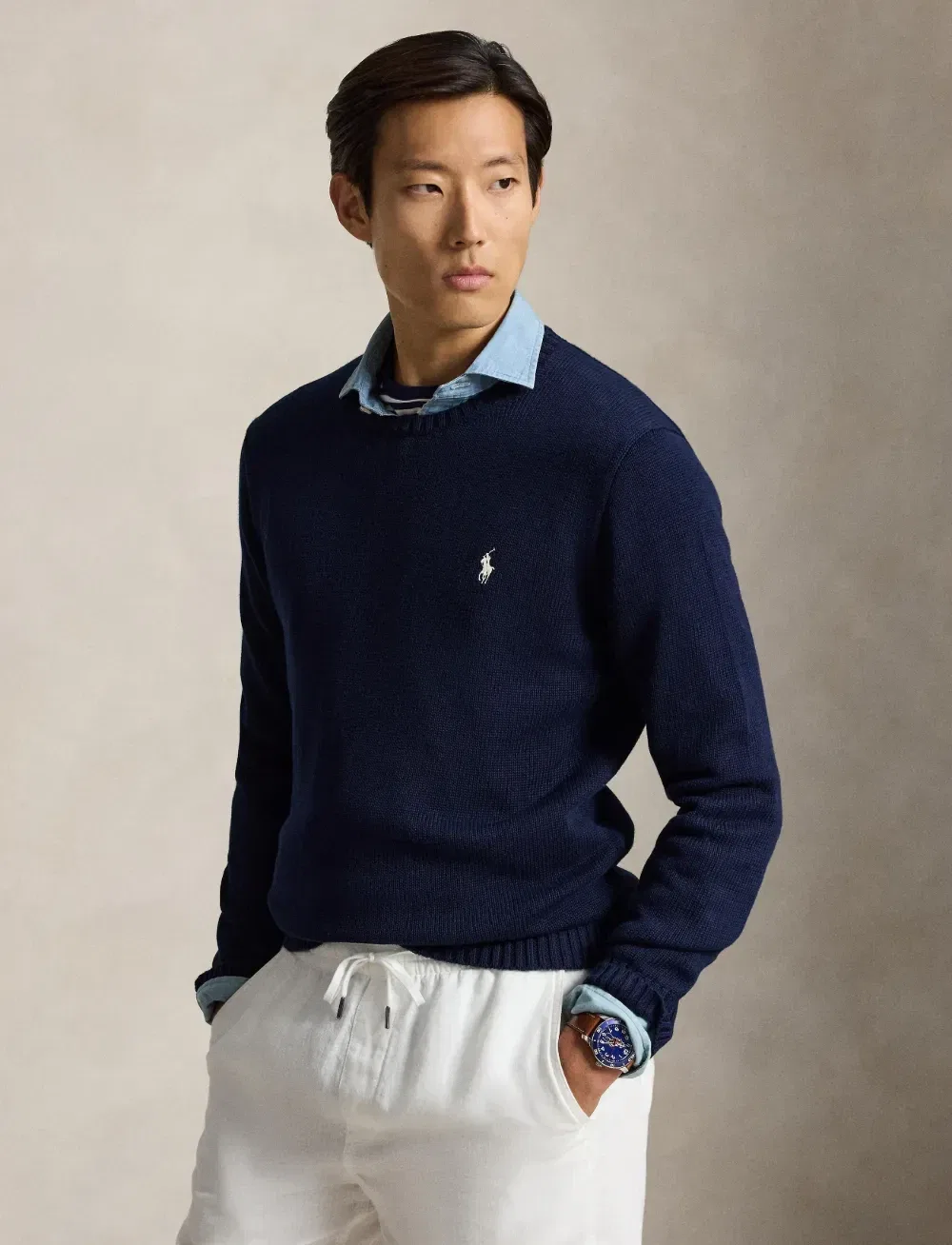 Свитер с вышитой пони Polo Ralph Lauren, синий — фото 4