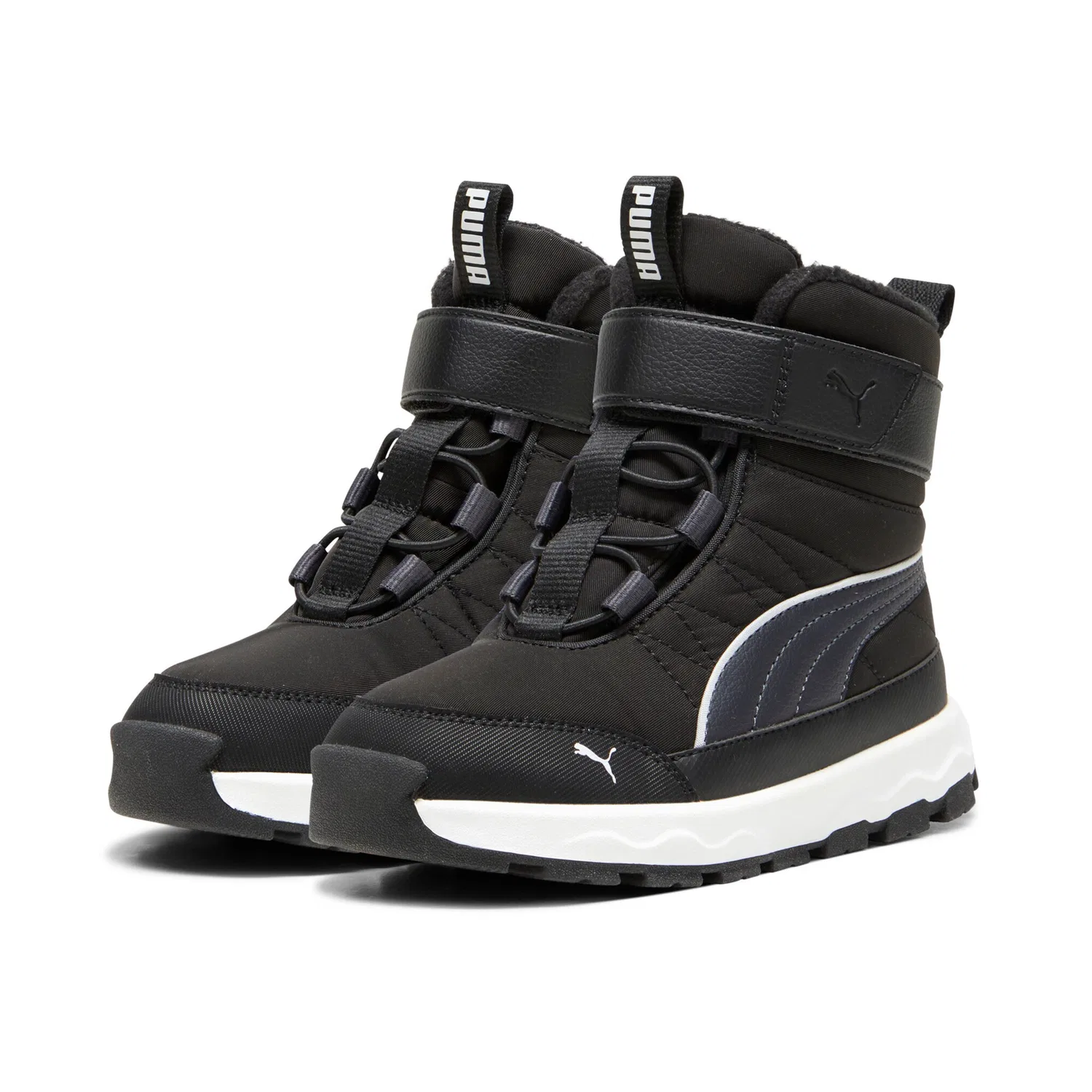 Детские зимние ботинки эластичные Evolve Boot PUMA, Black/Strong Gray/White