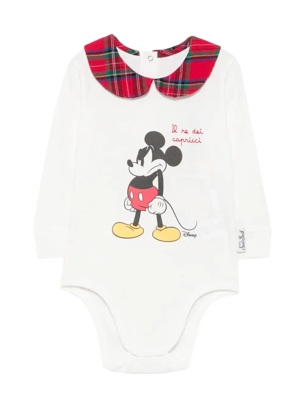 Боди Mickey Mouse с воротником Питер Пэн MC2 Saint Barth Kids, белый