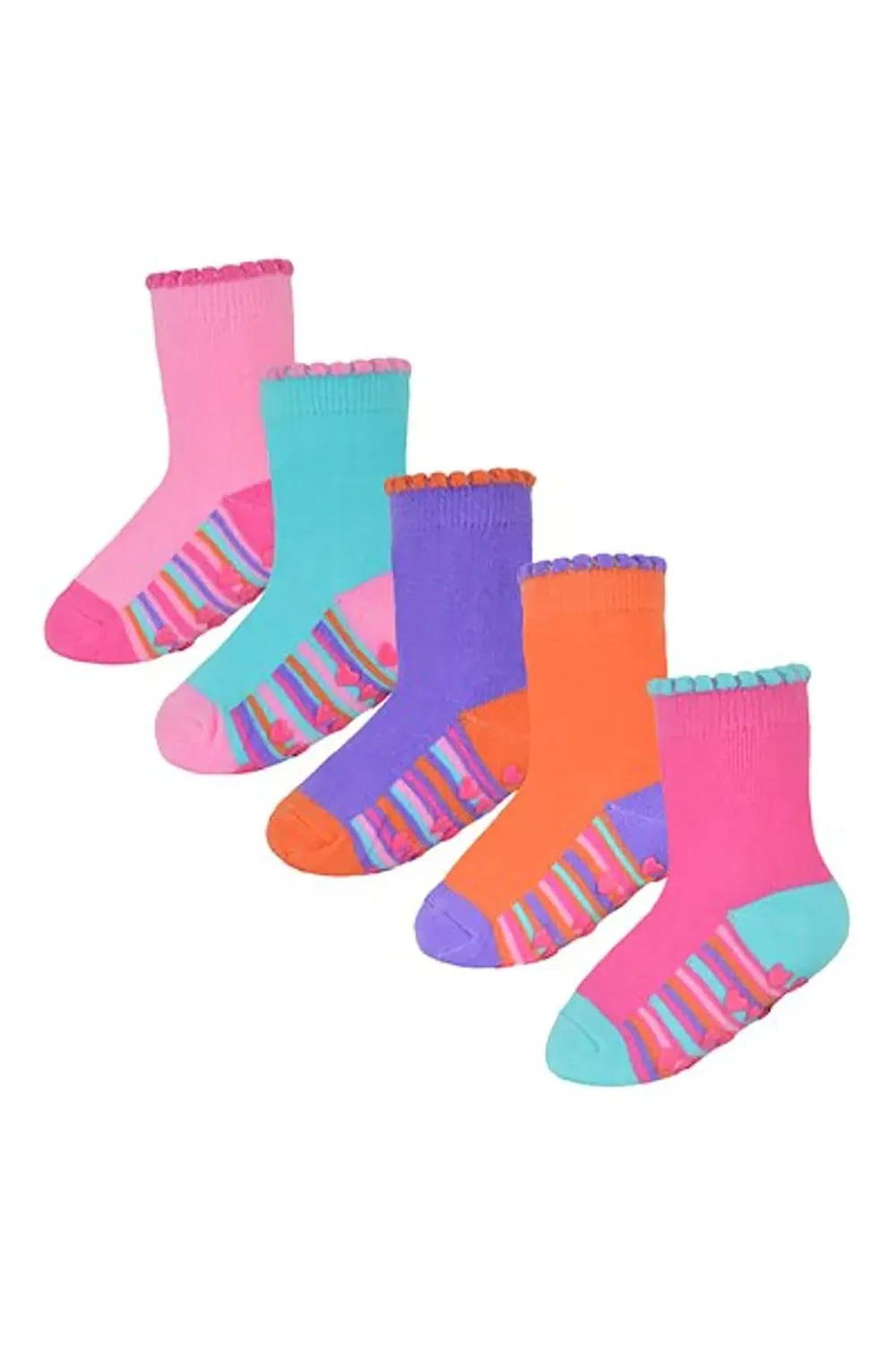 Детские хлопковые носки с нескользящей пяткой и мыском, 10 пар, Sock Snob, Multi — фото 4