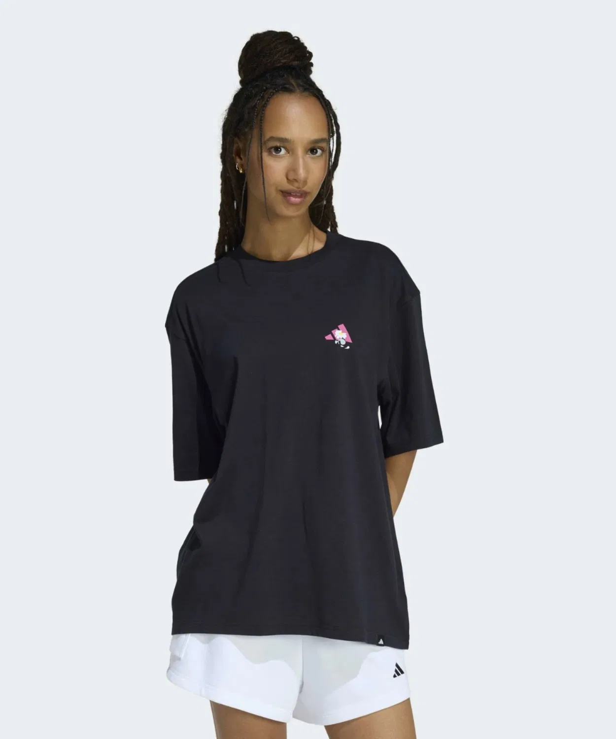 Женская футболка оверсайз с графическим принтом Adidas, Black