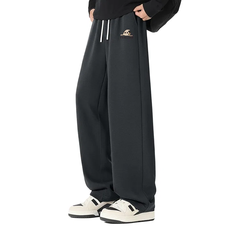 Детские унисекс брюки прямого кроя хлопковые Tonlion, Dark Gray