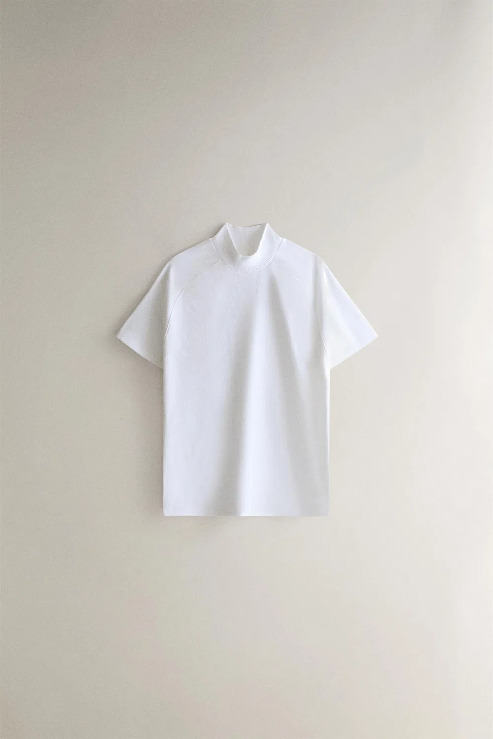 Хлопковая футболка с воротником ZARA, White