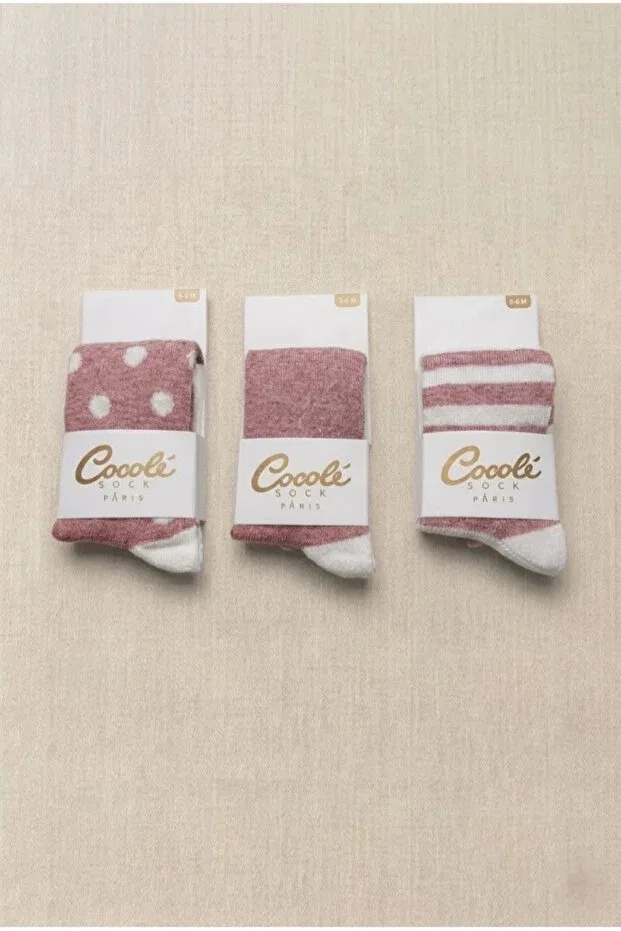 Детские колготки для девочек с рисунком комплект 3 шт Cocole Socks, Multicolor — фото 2