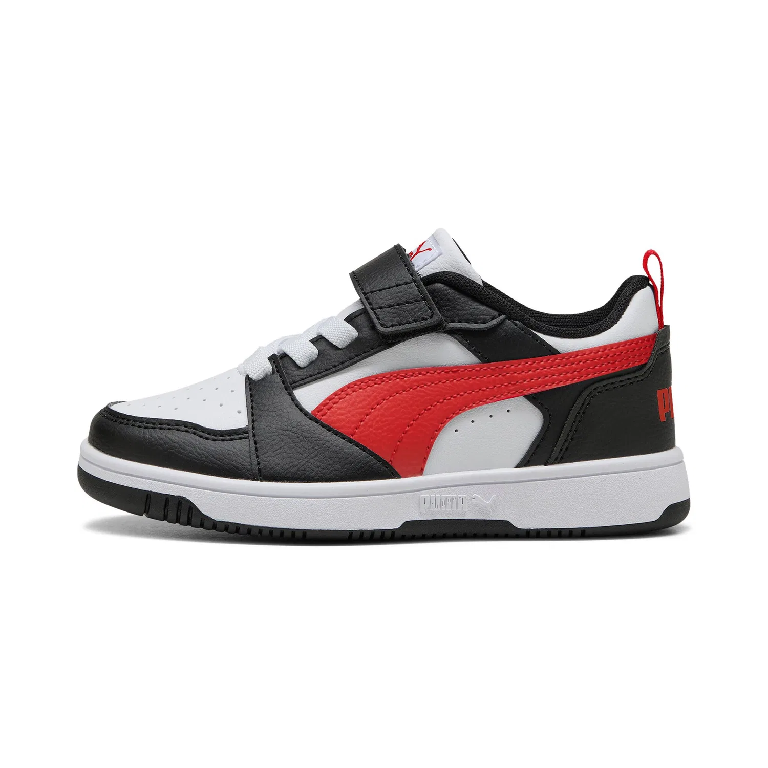 Детские кроссовки полувысокие Rebound V6 PUMA, White/Red/Black — фото 2