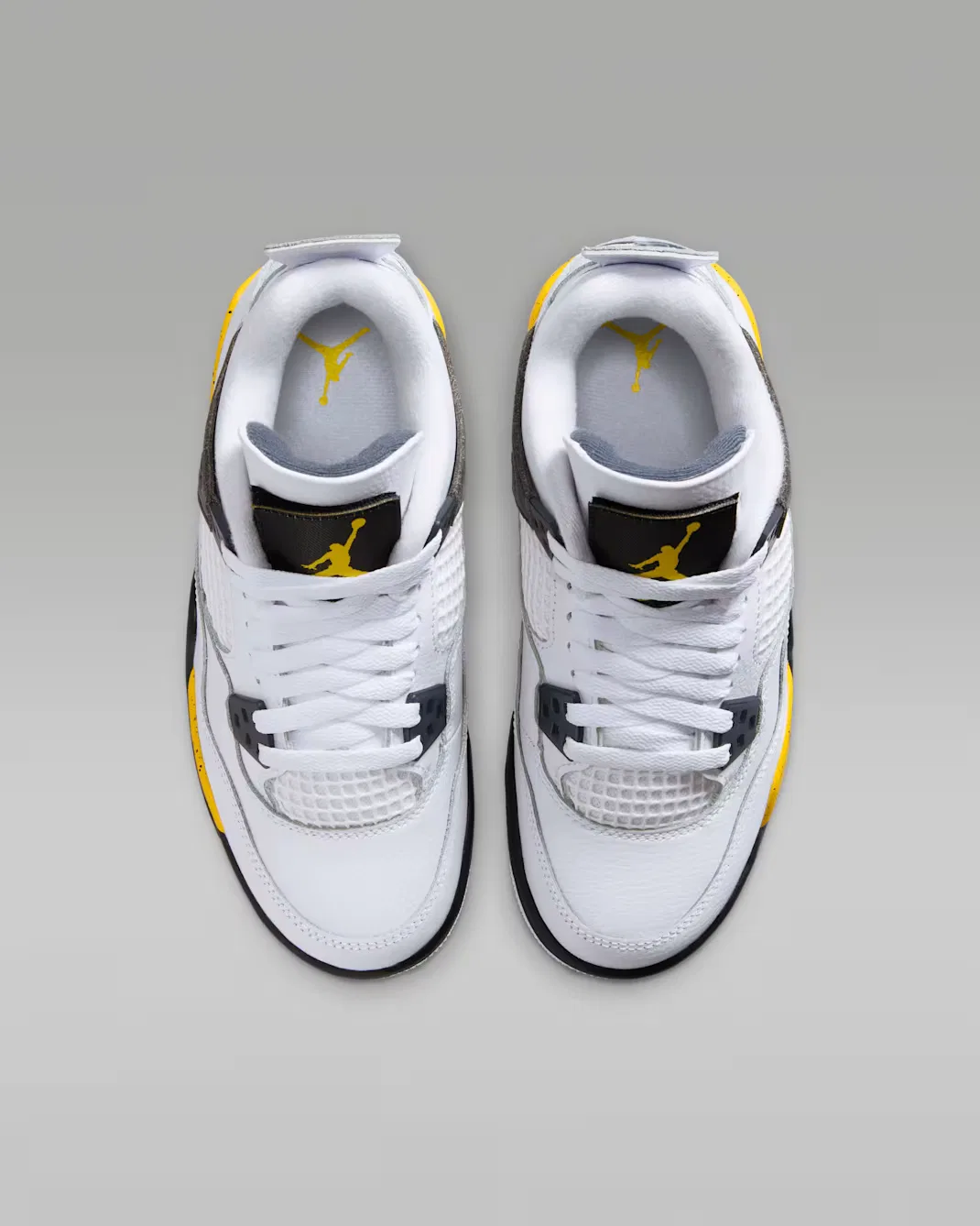 Кроссовки для детей постарше Air Jordan 4 Retro "Tour Yellow", White/Dark Blue Grey/Black/Tour Yellow — фото 4