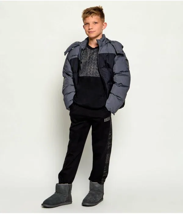 Детская футболка с круглым вырезом Modern Fit EA7, черный — фото 2