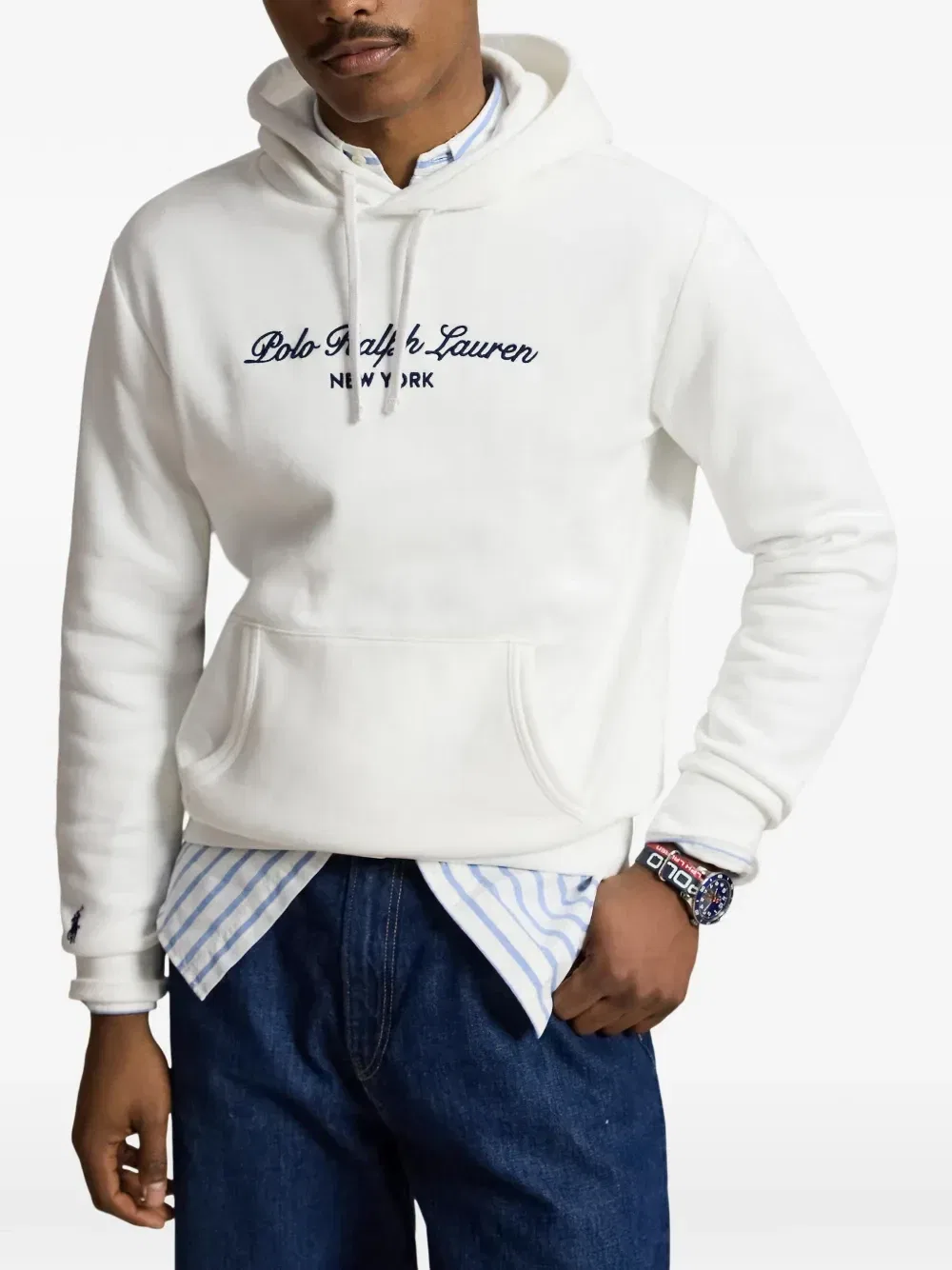 Худи с вышитым логотипом Polo Ralph Lauren, белый — фото 3