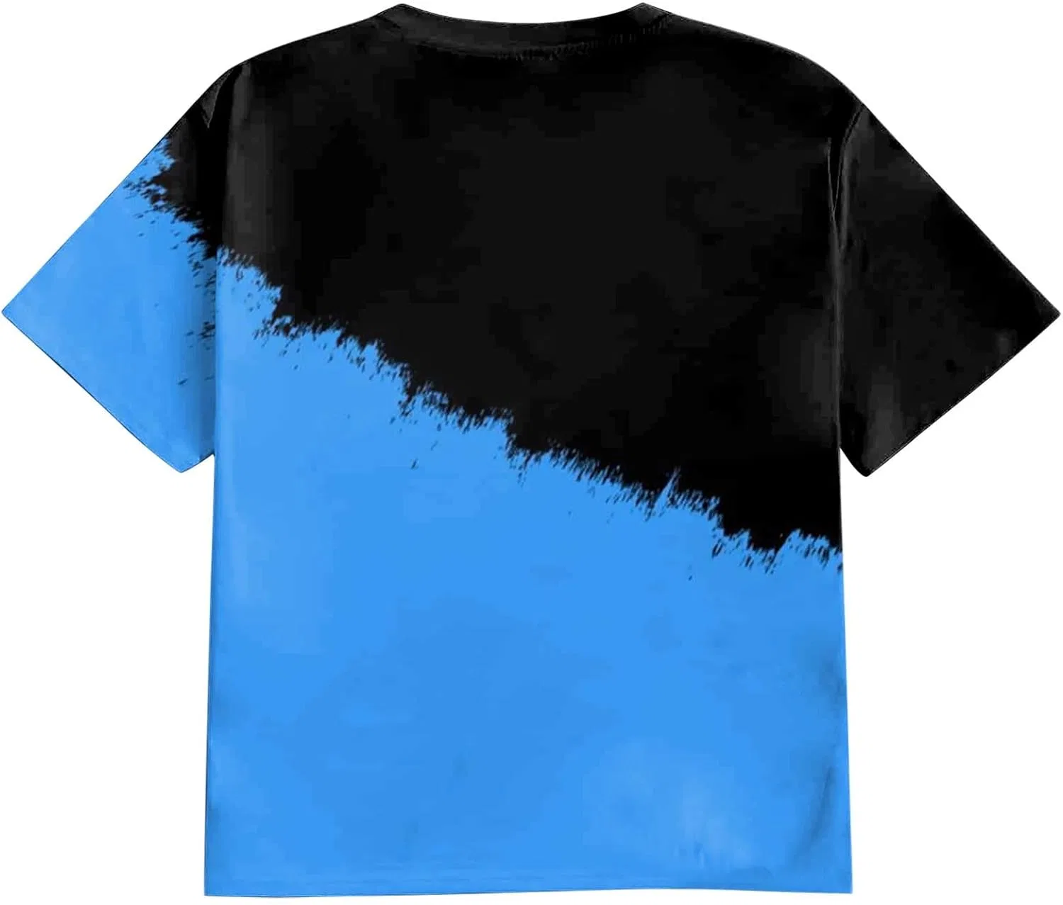 Мужская футболка с цветовым блоком, хлопковая, Crew Neck, синий — фото 4