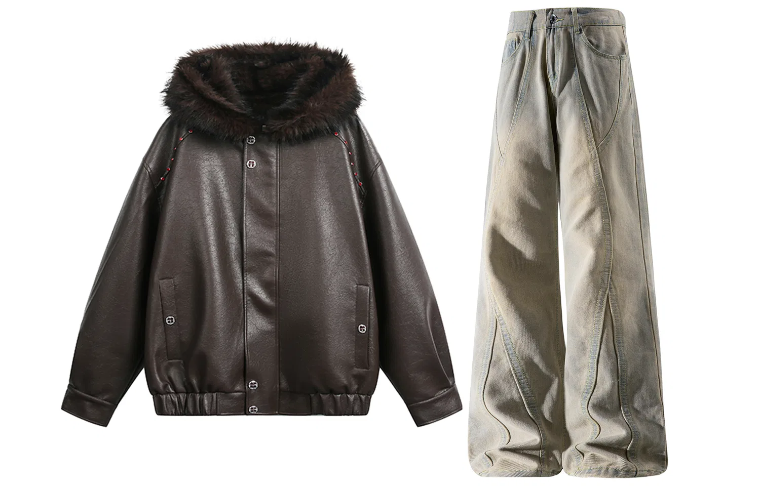 Детский комплект из худи и джинсов с принтом Brown Mountain Hawk Cotton Jacket+Yellow Mud Jeans X1617, Yellow Mud