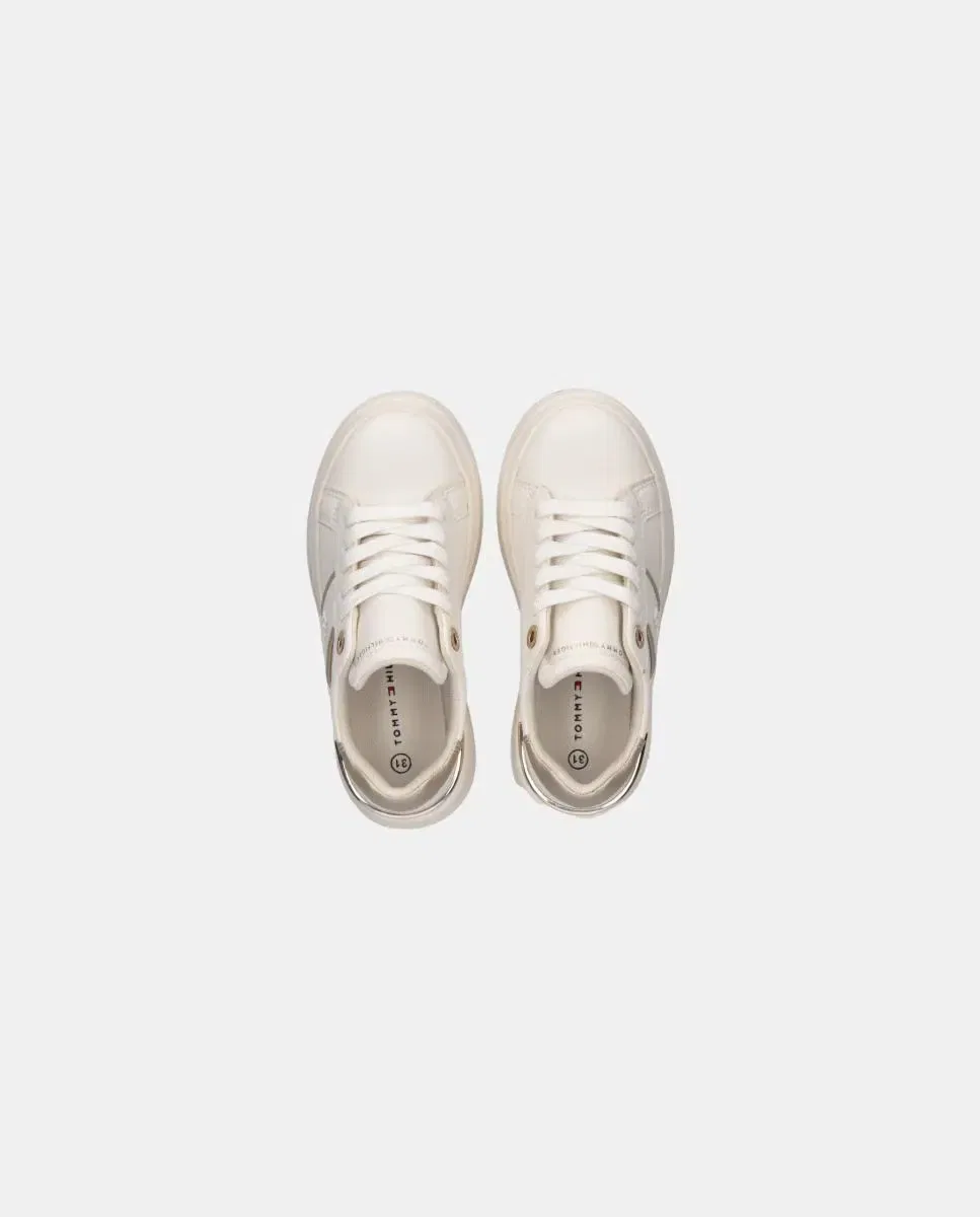 Детские кеды для девочек белые Tommy Hilfiger, Blanco — фото 4
