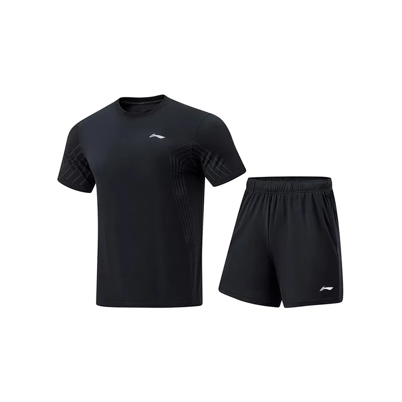 Детский комплект из футболки с коротким рукавом и шорт, Li-Ning, Black — фото 3