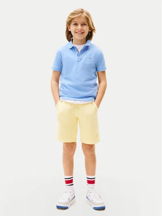 Поло regular fit Flag Tommy Hilfiger, светло-голубой — фото 2