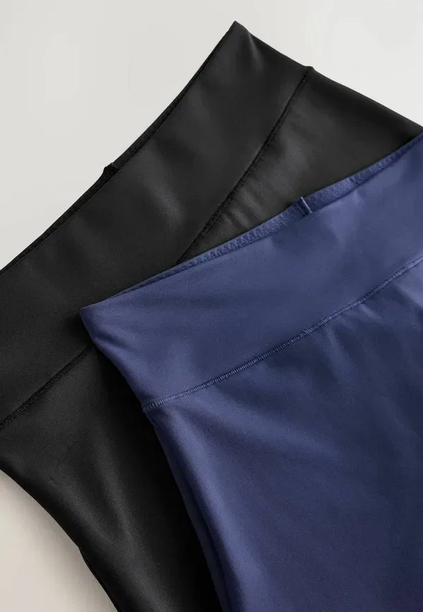 Комплект трусов 2 шт, высокая посадка, облегающие, Shorts 2 pack - period underwear, Next Navy, черный/темно-синий — фото 4