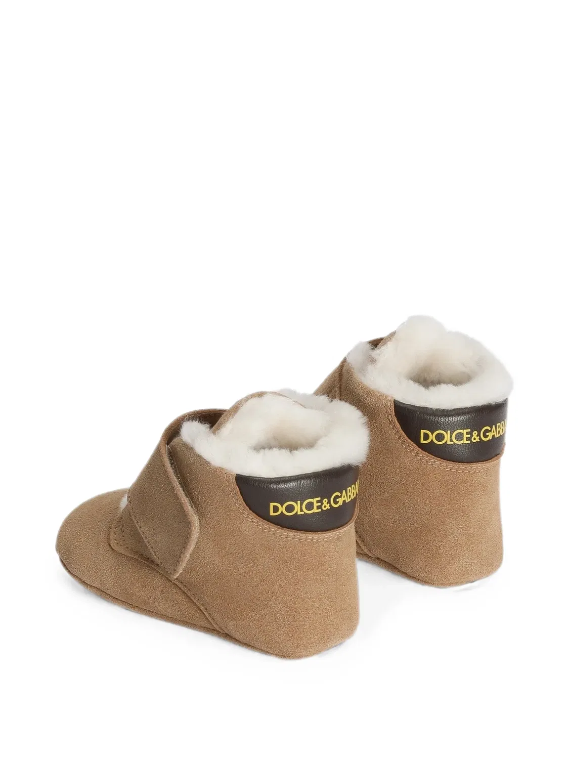 Велюровые ботинки Dolce & Gabbana Kids, нейтральные цвета — фото 2